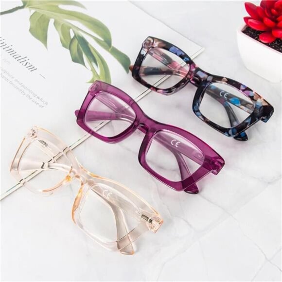 3-Pack Fashion Blue Light Blocking Readers  Colorful Trendy Frames for Women - Picture 7 of 7